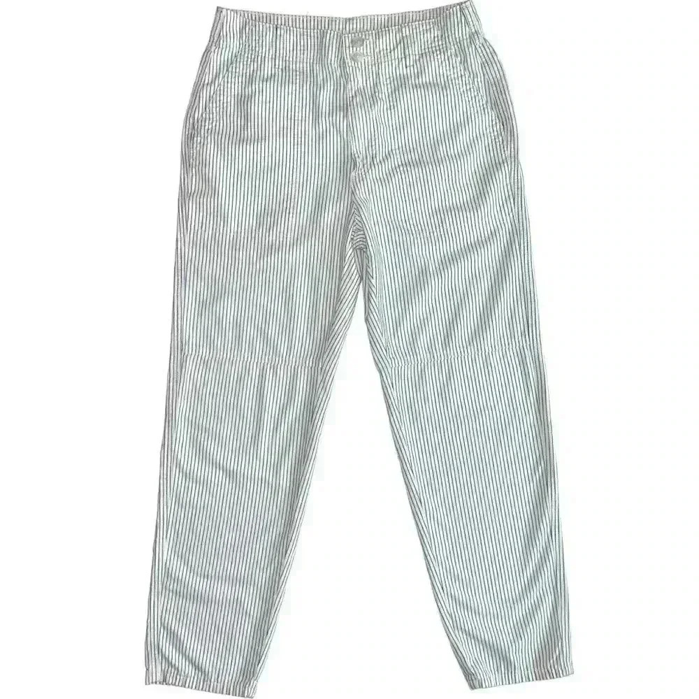 American Eagle blue pinstriped pants size 4 coastal style